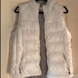 White Tangerine hooded puffer vest